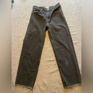 Everlane Way-High Black Jean Size 27 Regular Raw Hem